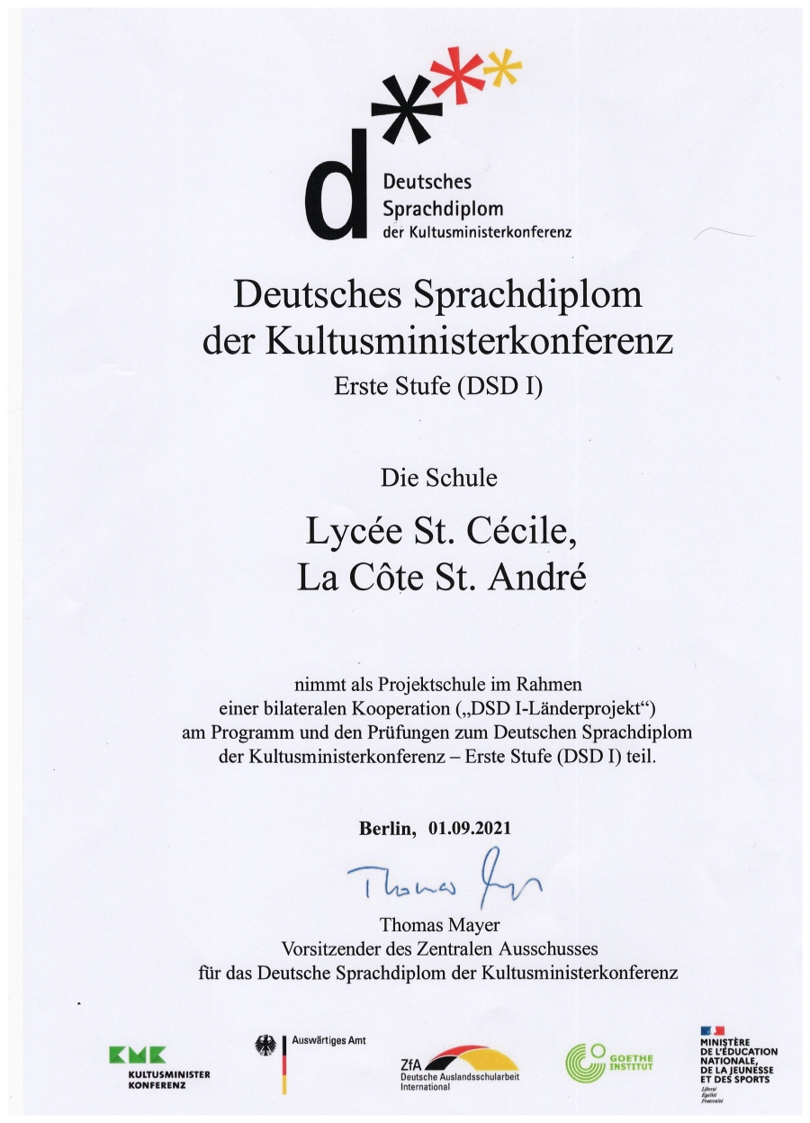 Certification d&#039;Allemand