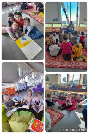 Sortie médiathèque de la classe bleue
